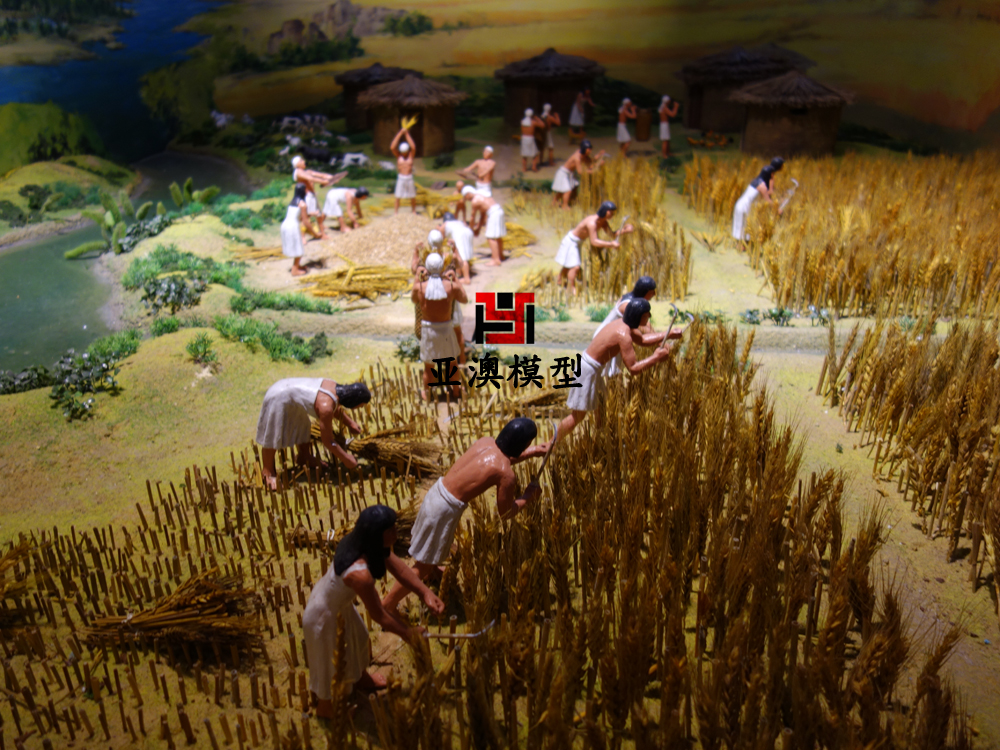 遠(yuǎn)古人類收割大麥場(chǎng)景